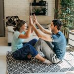 Couple Working Out Together at Home